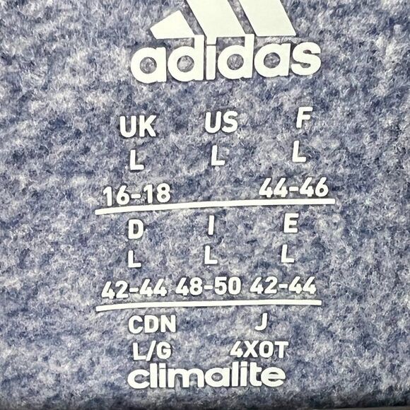 𝅺EUC Adidas pullover Hoodie, Blue, size L, Climalite - Picture 3 of 5